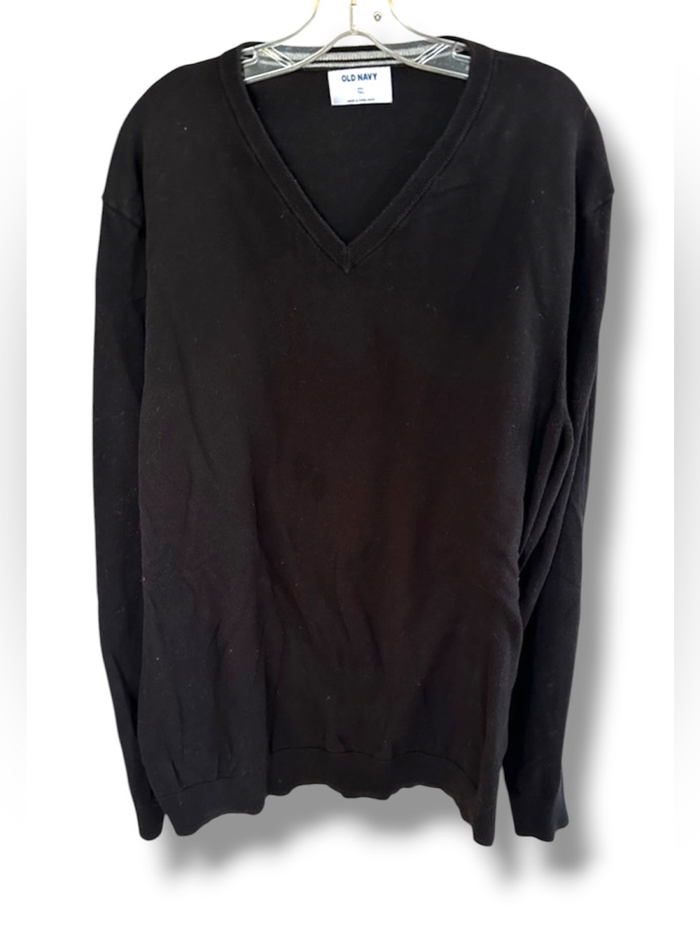 Big and Tall black Old Navy Lightweight V Neck Sweater XXLT